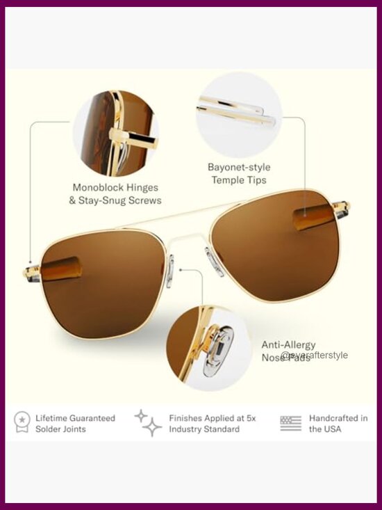 23k Gold Aviator Sunglasses with Polarized Lenses UV Protection main image 4